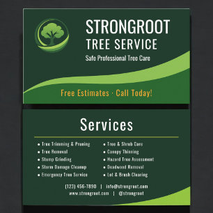 Cartão De Visita Serviço de Podagem de Árvores Arborista