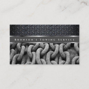 Cartão De Visita Serviço de reboque automático em aço de Cinza prof