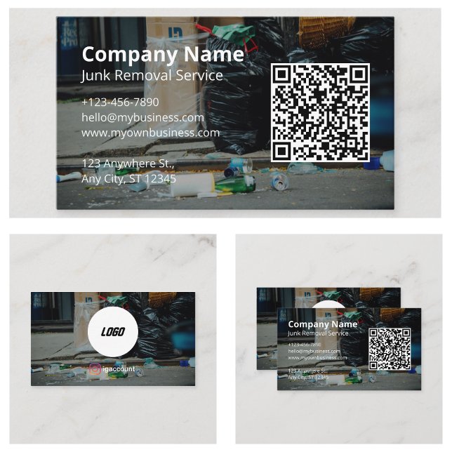 Cartão De Visita Serviço de Remoção de Entulho (Junk Removal Service Business Card
)