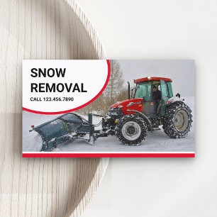 Cartão De Visita Serviço de Remoção de Neve com Trator de Limpa Nev