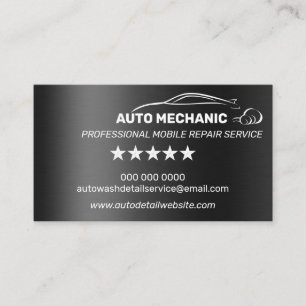 Cartão De Visita Serviço de Reparação Automotiva de Mecânica Automo
