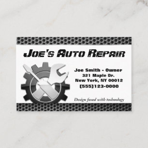 Cartão De Visita Serviço de Reparação de Motor Mecânico Automático