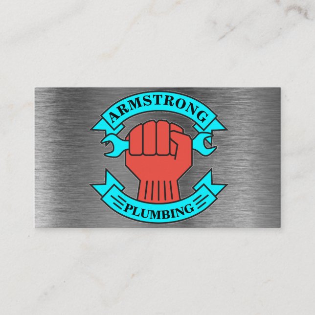Cartão De Visita Serviço de Reparo de Canalização de Design de Chro (Frente)