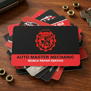 CARTÃO DE VISITA SERVIÇO DE REPARO DE CARROS AUTOMOTIVOS   MECÂNICO