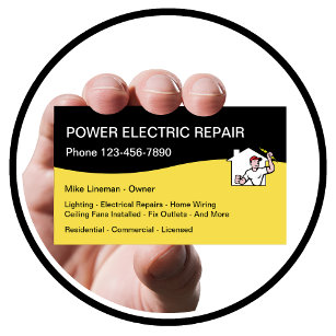 Cartão De Visita Serviço de Reparo de Energia Eletrônico