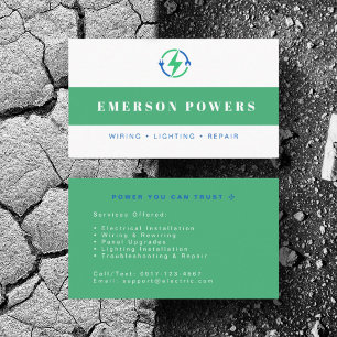 Cartão De Visita Serviço de Reparo de Energização Elétrica Personal