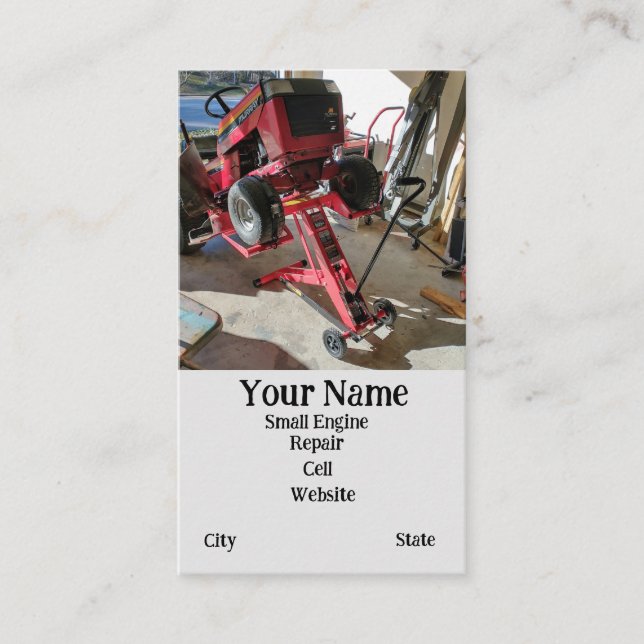 Cartão De Visita Serviço de Reparo de Pequeno Motor (Frente)