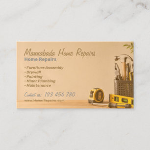 Cartão De Visita Serviço de Reparo e Manutenção Residencial Orange