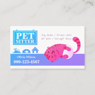 Cartão De Visita Serviço de Sentalização de Pet Gato Pet Gato Ga
