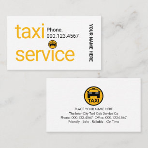 Cartão De Visita Serviço de Táxi Amarelo Minimalista Simples