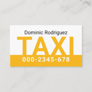 Cartão De Visita Serviço de Táxi Amarelo Minimalista Simples