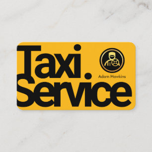 Cartão De Visita Serviço de Táxi Amarelo Minimalista Simples