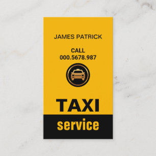 Cartão De Visita Serviço de táxi amarelo vertical minimalista simpl