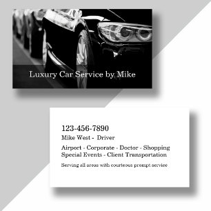 Cartão De Visita Serviço de Táxi Classy Transporte de Luxo
