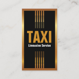 Cartão De Visita Serviço de Táxi com Dourado Limousine de Faixa P