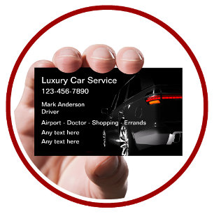 Cartão De Visita Serviço de Táxi de Carro de Luxo Elegante