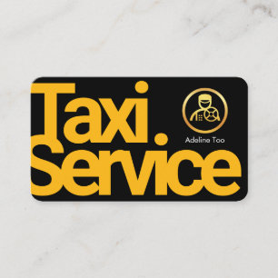 Cartão De Visita Serviço de Táxi Minimalista Simples Amarelo