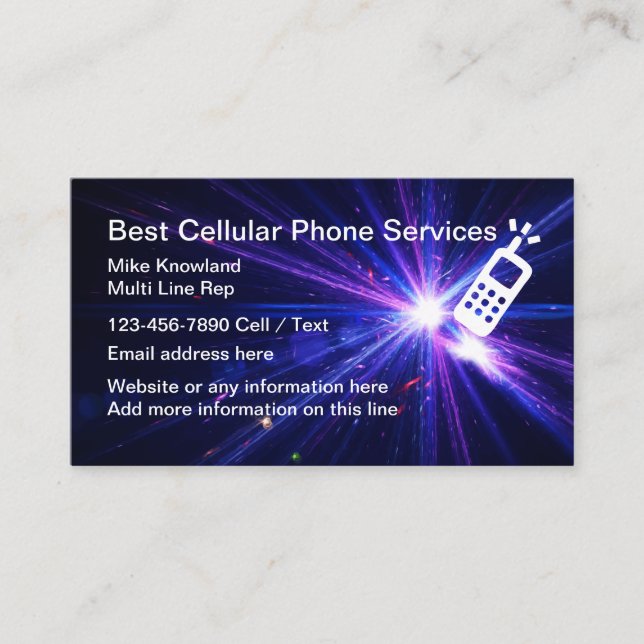 Cartão De Visita Serviço de Telefone Celular (Frente)