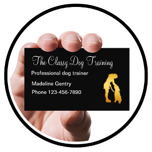 Cartão De Visita Serviço de Treinamento de Cães Classy