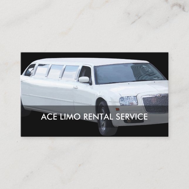Cartão De Visita Serviço do arrendamento do Limo (Frente)
