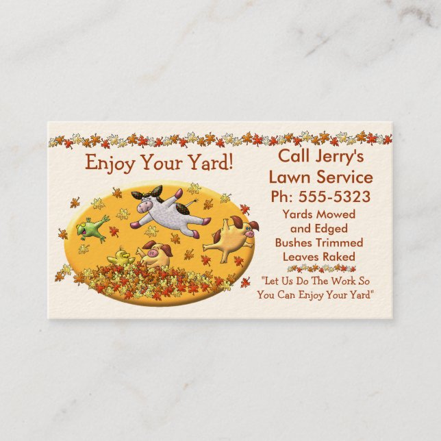 Cartão De Visita Serviço do gramado (Frente)