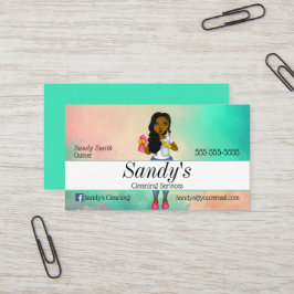 Cartão De Visita Serviço doméstico colorido