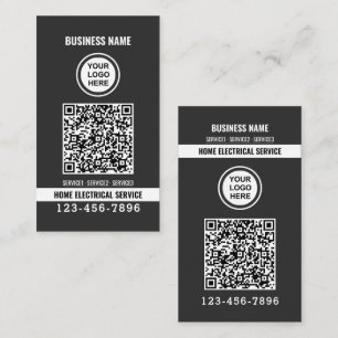 Cartão De Visita serviço elétrico residencial código QR Logo trabal