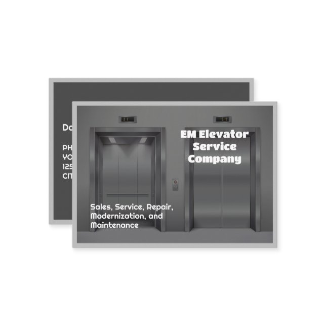Cartão De Visita Serviço Elevator (Frente/Verso In Situ)