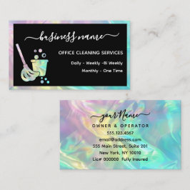Cartão De Visita Serviço Holográfico de Limpeza de Escritórios