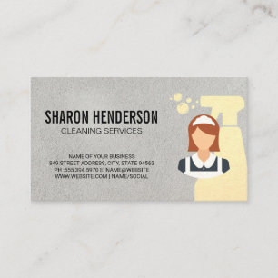 Cartão De Visita Serviço Maid  Limpeza e Maid