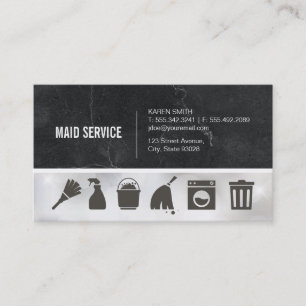 Cartão De Visita Serviço Maid  Marble  Compensação