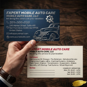Cartão De Visita Serviço Mecânico de Reparo Automático e Especialis