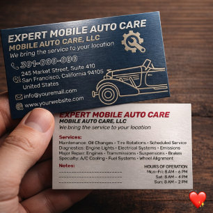Cartão De Visita Serviço Mecânico de Reparo Automotivo e Especialis