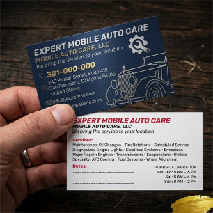 Cartão De Visita Serviço Mecânico de Reparo Automotivo e Especialis