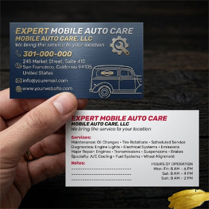 Cartão De Visita Serviço Mecânico de Reparo Automotivo e Especialis