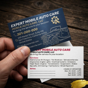 Cartão De Visita Serviço Mecânico de Reparo Automotivo e Especialis
