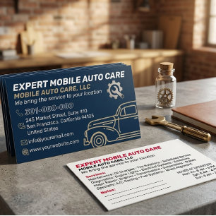 Cartão De Visita Serviço Mecânico de Reparo Automotivo e Especialis