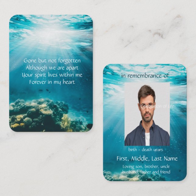 Cartão De Visita Serviço Memorial Convidar Marinho Submarino (Frente/Verso)