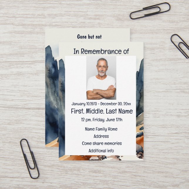 Cartão De Visita Serviço Memorial Convidar Navegador Caminhando (Frente/Verso In Situ)