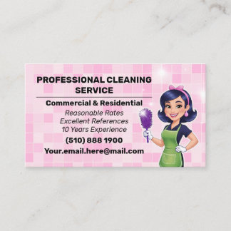 Cartão De Visita Serviço Moderno de Limpeza de Casa TIle Maid