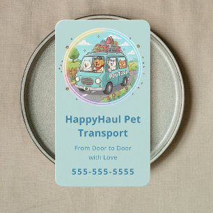Cartão De Visita Serviço Moderno de Táxi de Animais Transporte Vete