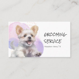 Cartão De Visita Serviço Personalizado de Higiene para Animais de E