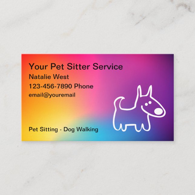 Cartão De Visita Serviço Pet Sitter Dog Walking (Frente)