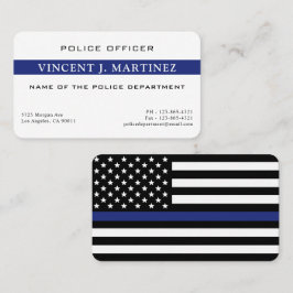 Cartão De Visita Serviço Policial Thin Blue Line Personalizado
