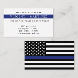 Cartão De Visita Serviço Policial Thin Blue Line Personalizado