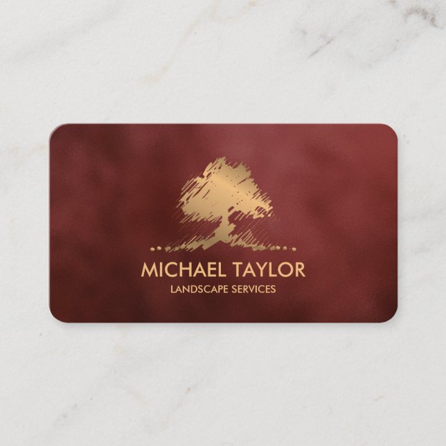 Cartão De Visita serviço profissional da árvore paisagística e cuid (Frente)