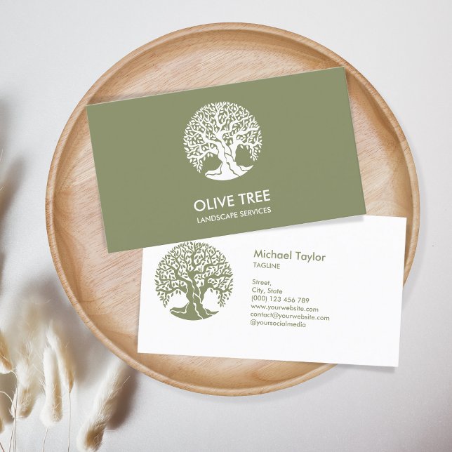 Cartão De Visita serviço profissional da árvore paisagística e cuid (Criador carregado)