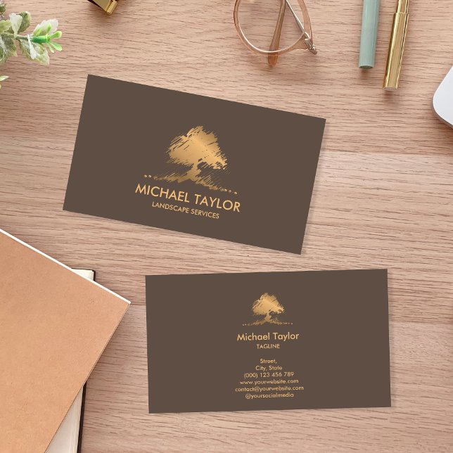 Cartão De Visita serviço profissional da árvore paisagística e cuid (Criador carregado)
