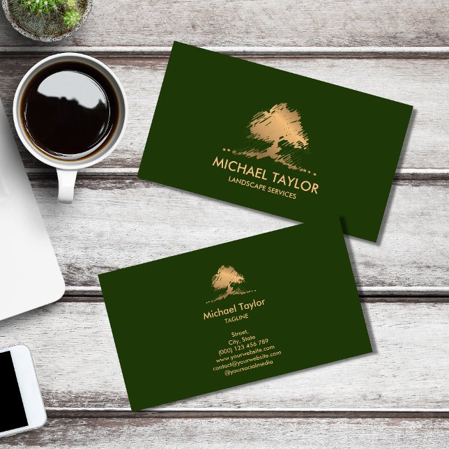 Cartão De Visita serviço profissional da árvore paisagística e cuid (Criador carregado)