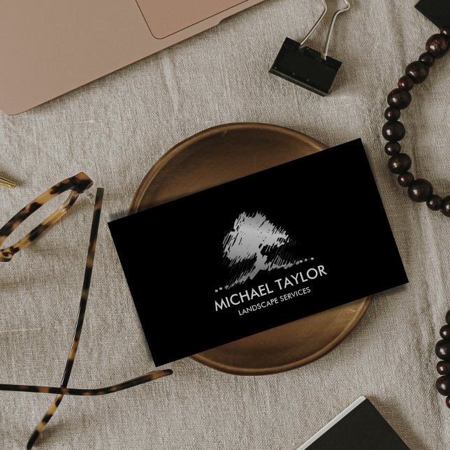 Cartão De Visita serviço profissional da árvore paisagística e cuid (Criador carregado)